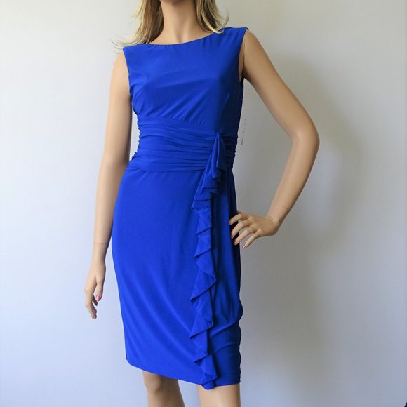 Jessica Howard Dresses & Skirts - NWT Jessica Howard Ruffle Blue Midi Jersey Dress